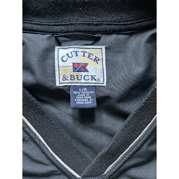 Cutter & Buck Large Black Poly Golf Jacket Shirt Kingwood Golf Club Logo - Picture 2 of 9